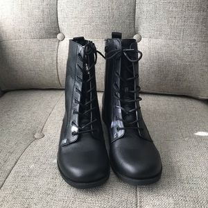 Vegan Leather Combat Boots
